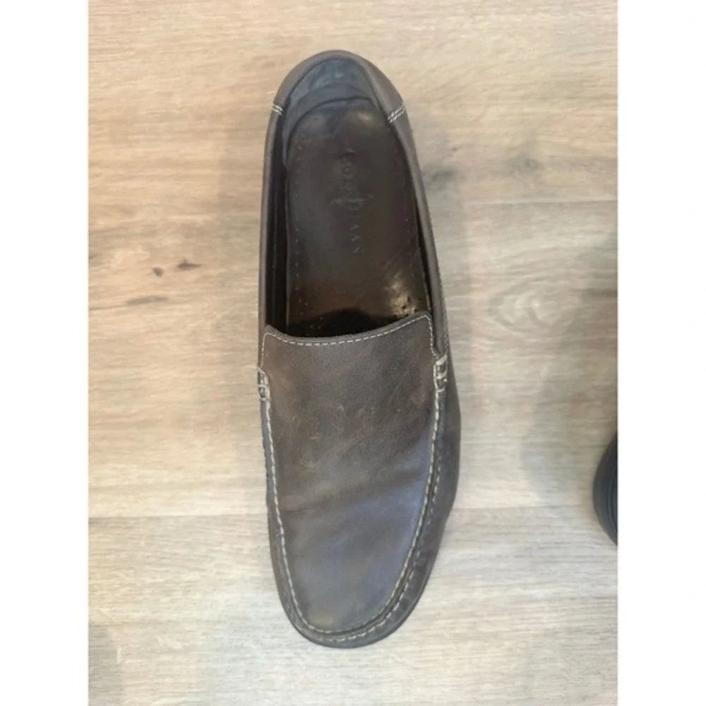 Cole Haan Leather Loafer Men 11.5‎ Brown Nike Air Slip On Shoes Business Classic